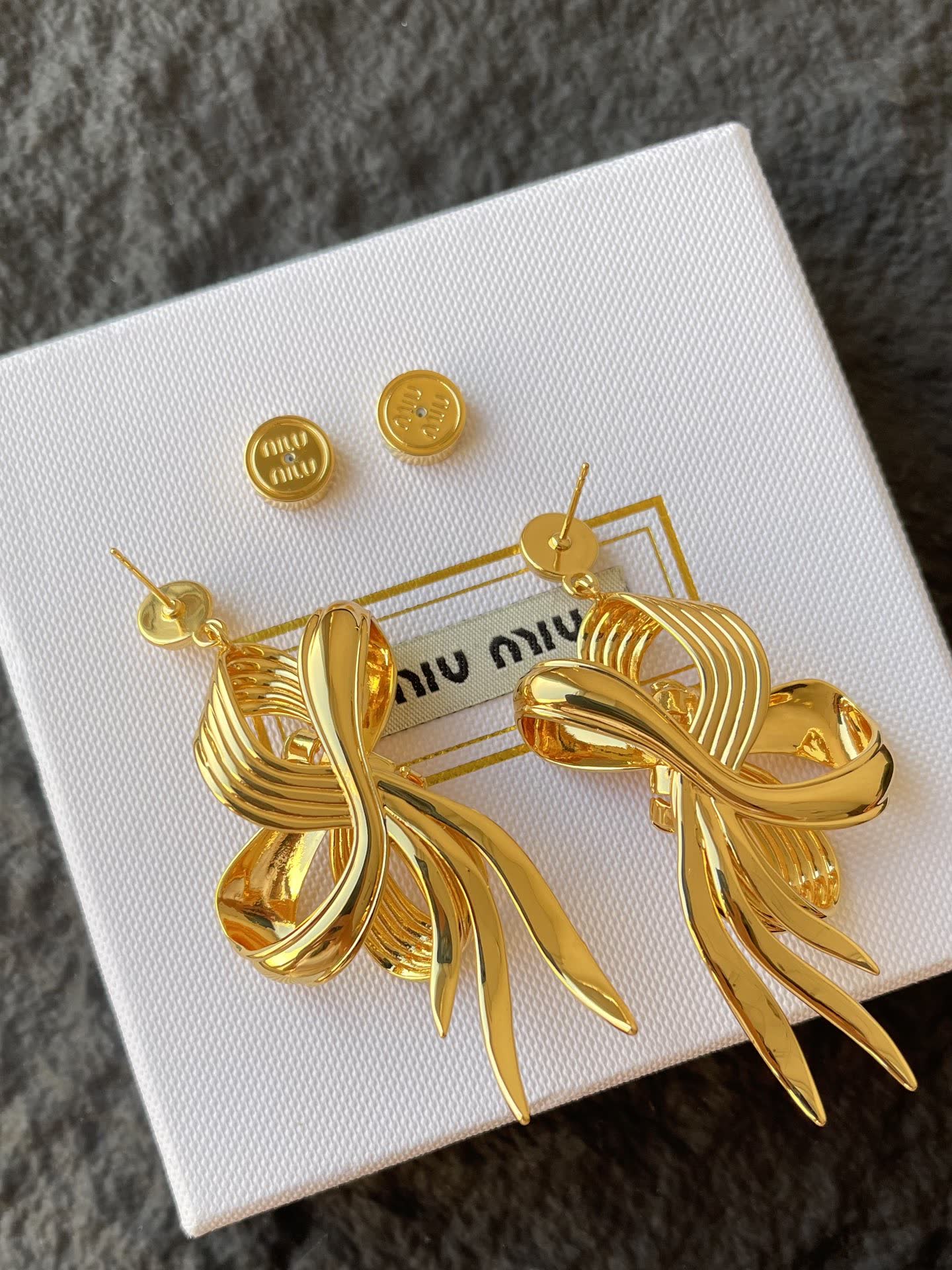 Chanel Gold Bow Earrings